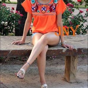 Orange Mexican Blouse